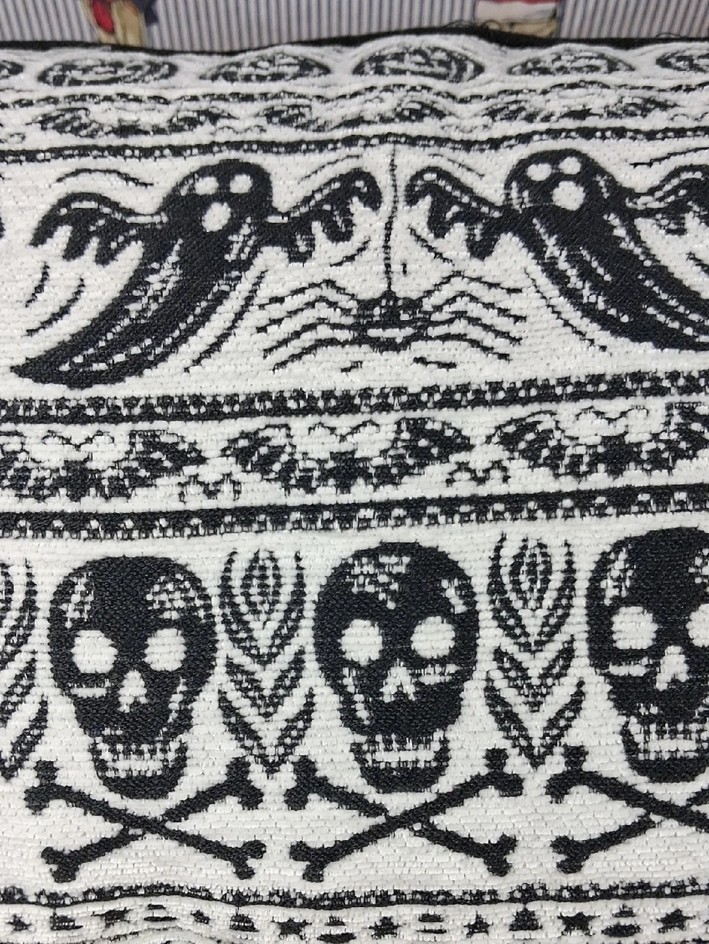 Rachel Zoe Skull Ghost Witch Knit Lumber Throw Zipper Cover Pillow 27 X 13.5